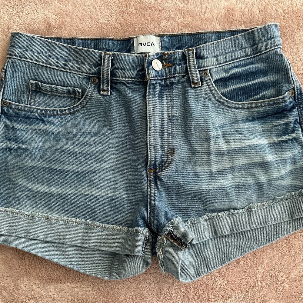 RVCA Women's Light Blue Jean Shorts